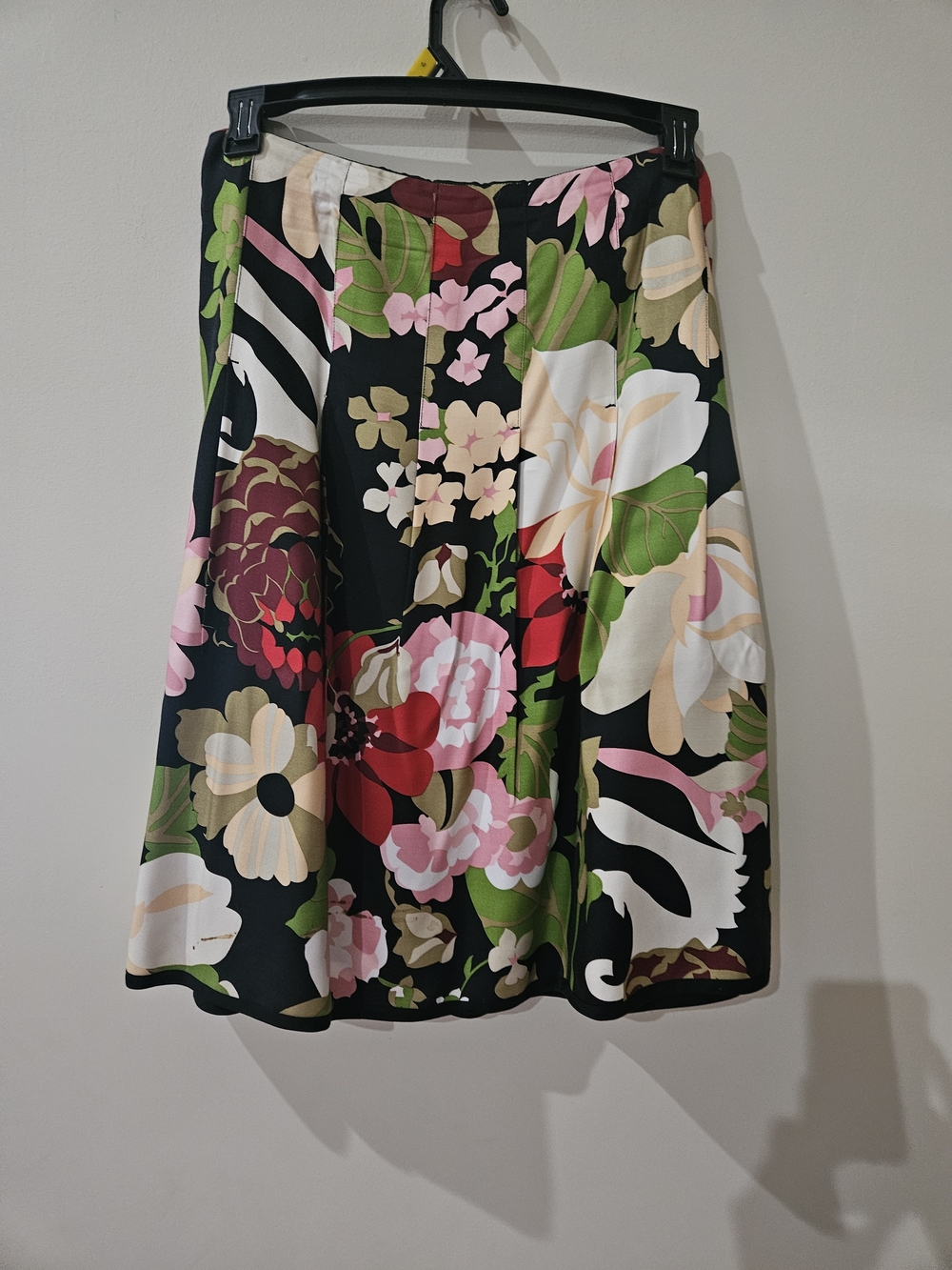 Talbots Black A-Line Skirt with Multicolor Floral Print